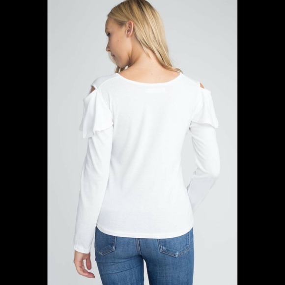 🔥 Women's Cold Shoulder Ruffle Long Sleeve Top - Picture 4 of 4